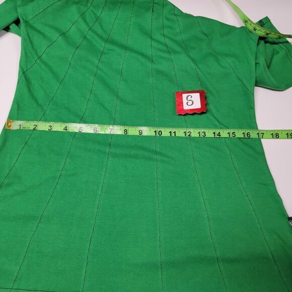 LEOPARDS And Roses Green Long Sleeved Cotton Blouse Top Size S - Picture 13 of 14